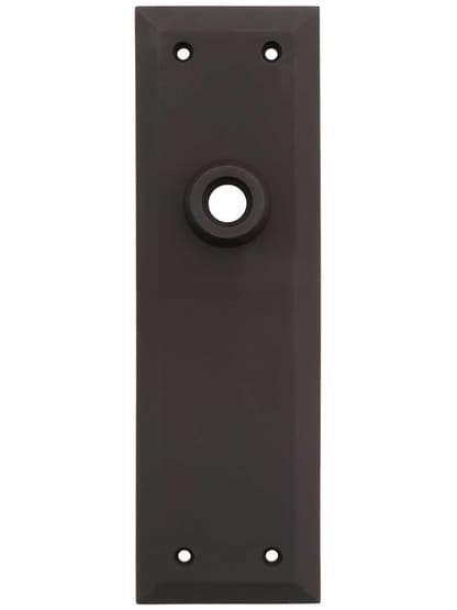 Large Forged-Brass New York Door Plate in Oil-Rubbed Bronze.